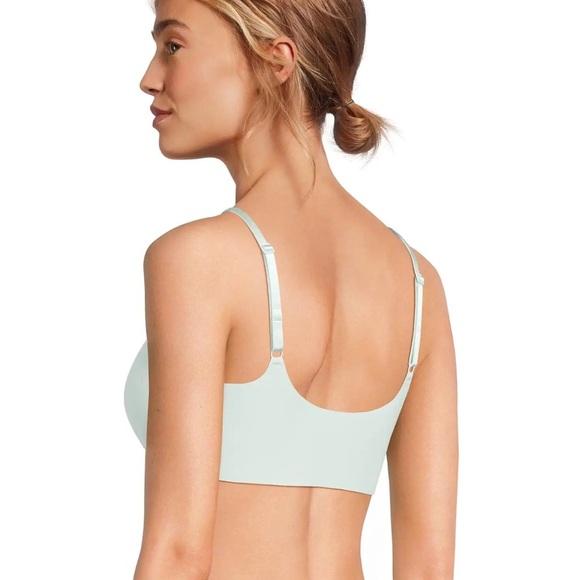NWT Calvin Klein Invisibles Scoopneck Bralette Small Mint Green Nude #CK - Picture 2 of 2